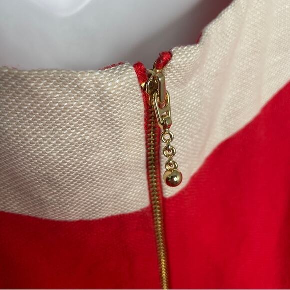 KATE SPADE NEW YORK Linen Dress Womens Size 2 Cherry Red Sheath Holiday Formal - Picture 7 of 10
